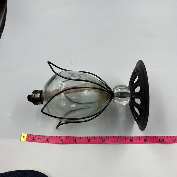 Vintage Glass Globe Tabletop Torch Oil Lamp Boho Cottage Core Fairy Garden - Picture 4 of 8